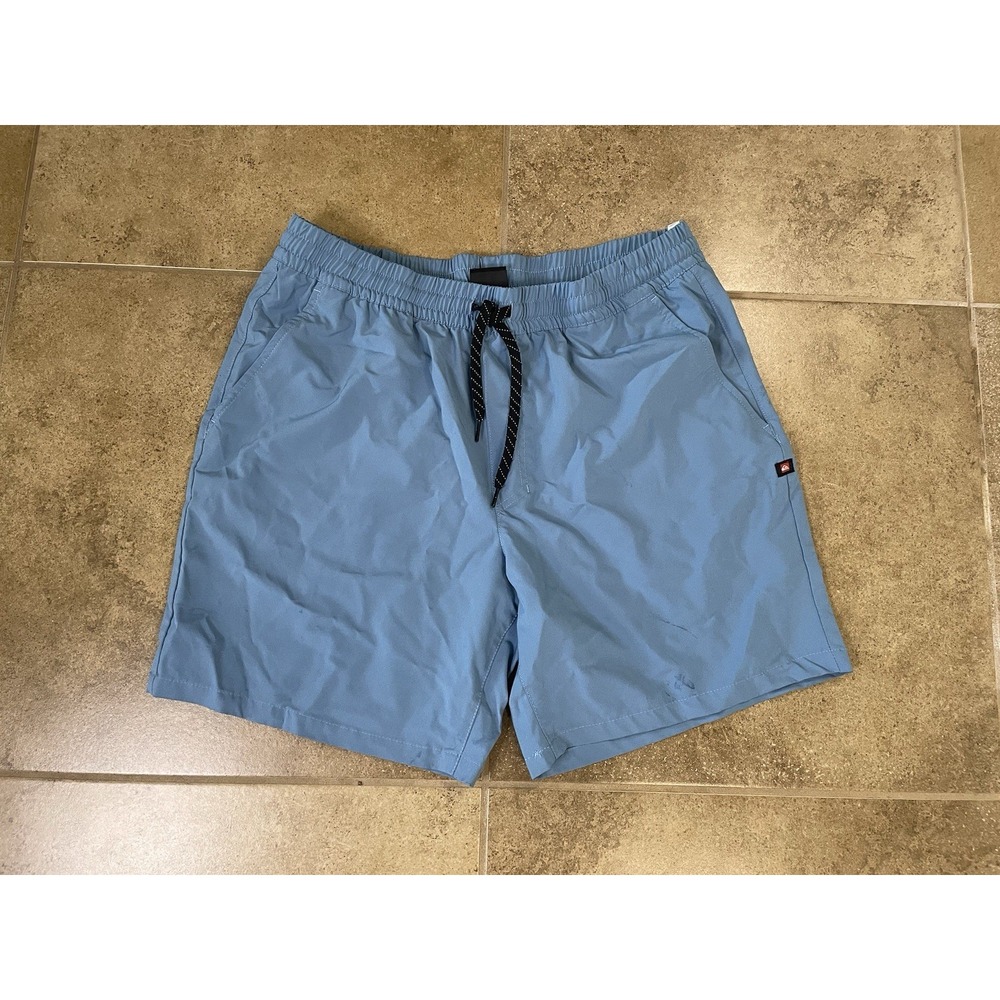 Quicksilver Athletic Trunks Mens Sz L Volley Shorts Blue Board Shorts Unlined